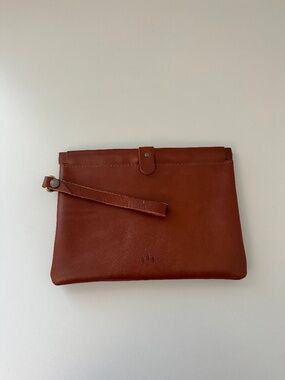 GiGi New York Brown Leather Clutch Bag